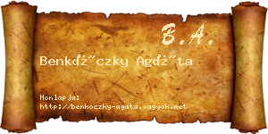 Benkóczky Agáta névjegykártya